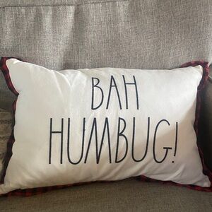 Rae Dunn White and Black 'Bah Humbug!' Pillow